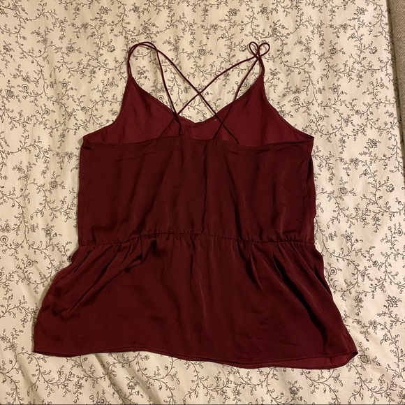 BANANA REPUBLIC Burgundy Satin Tank (size L) - Picture 2 of 3
